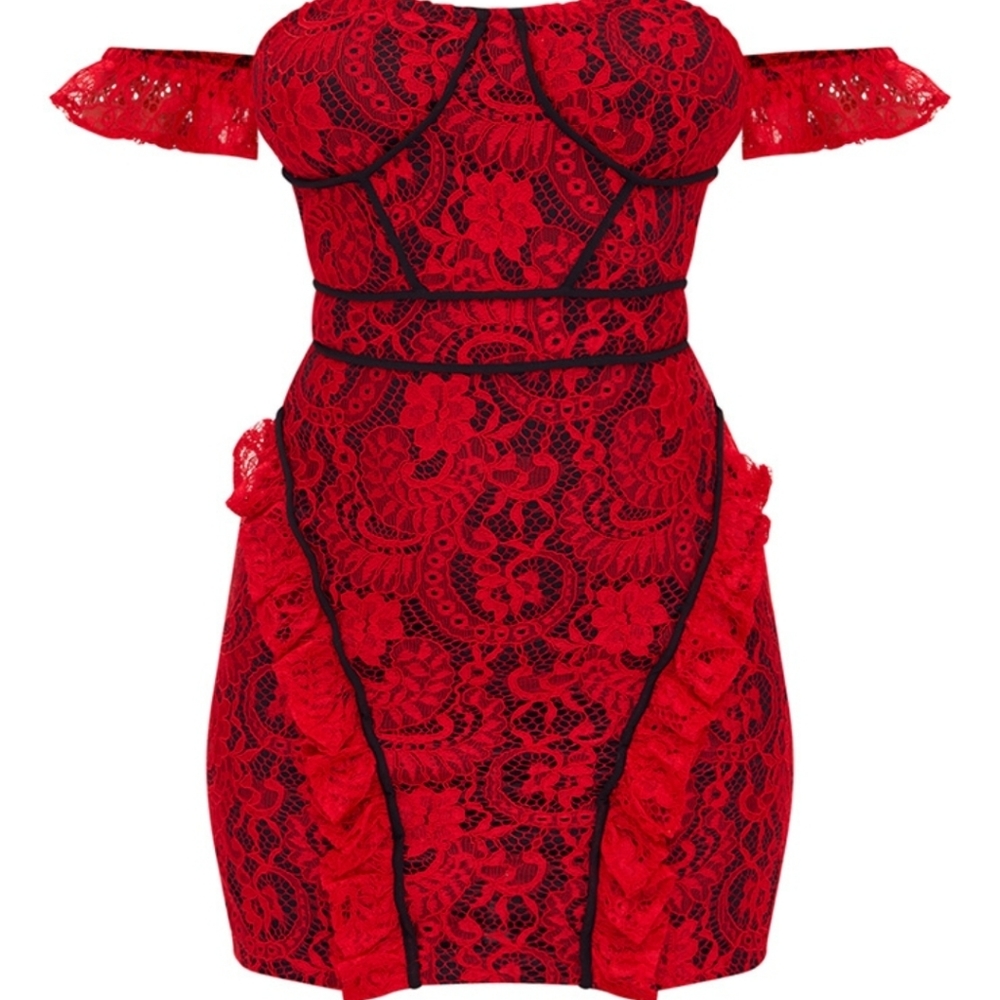 Red lace dress